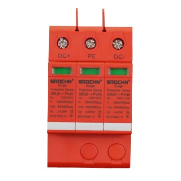 1000VDC T2 Class 3 Pole surge protective device SPD for high voltage DC systems