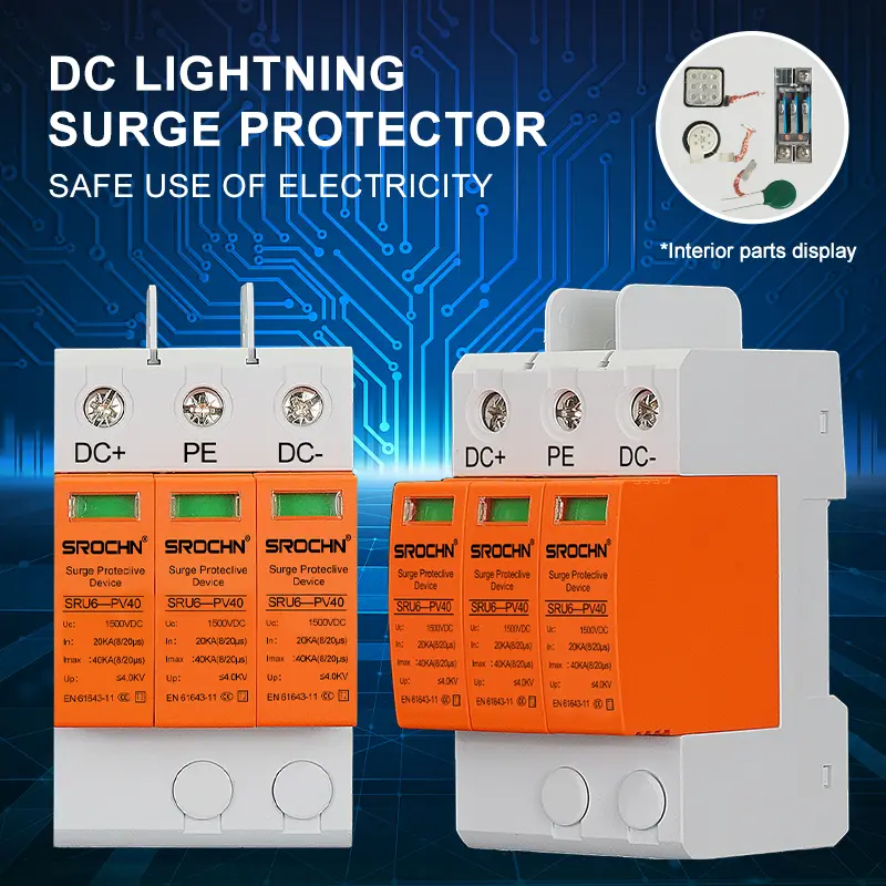 Wholesale 3P 1500VDC T2 40kA Surge Protective Device 20kA SPD for UltraHigh Voltage Lightning Protection Manufacturers, Supplier