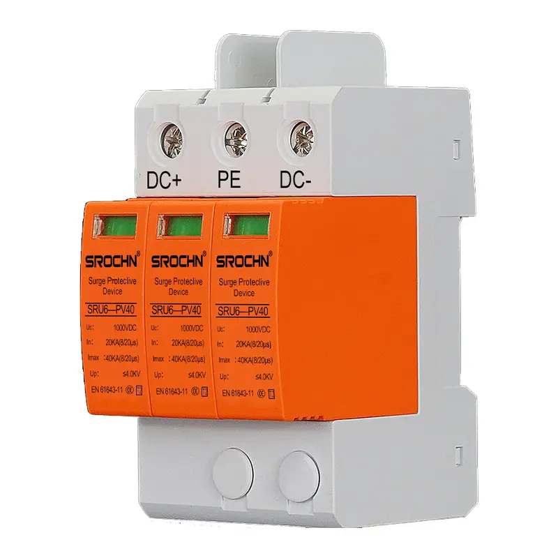 China 3P 1000VDC T2 40kA Surge Protective Device 20kA SPD for Lightning Protection Suppliers, Factories