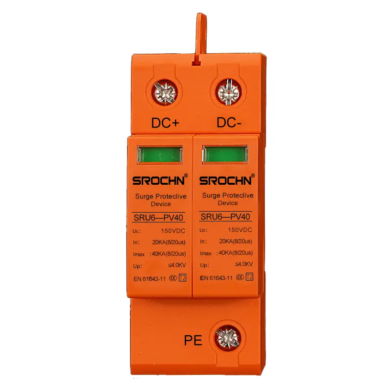 China 2P 150VDC T2 40kA Orange Surge Protective Device 20kA SPD for Medium Voltage DC Systems Factories, Factory