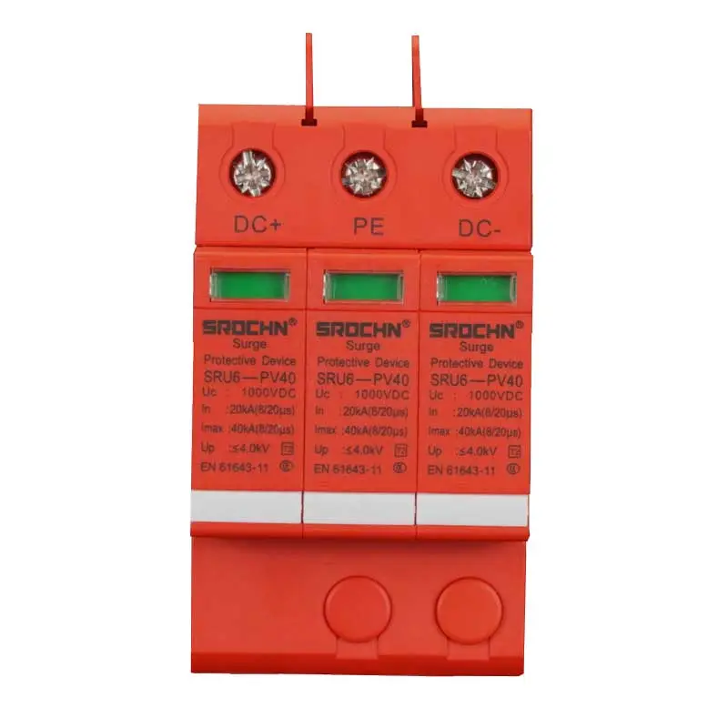 China 1000VDC T2 Class 3Pole Surge Protective Device with 40kA Discharge Capacity Supplier, Factory