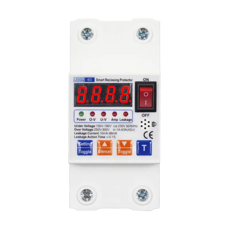 China 63A Overvoltage and Undervoltage Protectors, Leakage Protection Devices, Adjustable Automatic Reconnection, and Undervoltage Protection Manufacturer, Factories