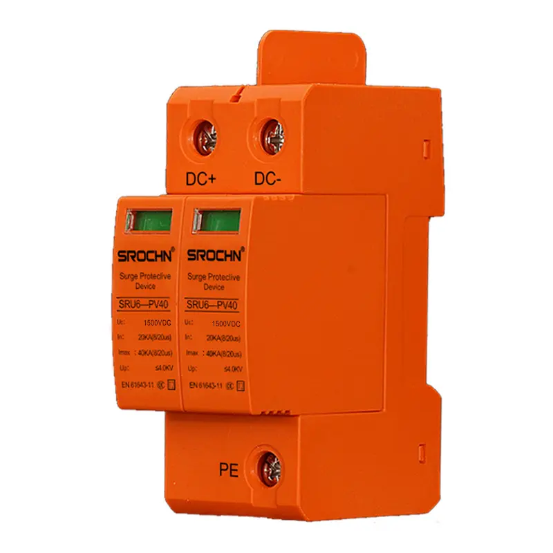 Wholesale 2P 1500VDC T2 40kA Orange Surge Protective Device 20kA SPD for Extreme High Voltage DC Systems Suppliers, Manufacturer