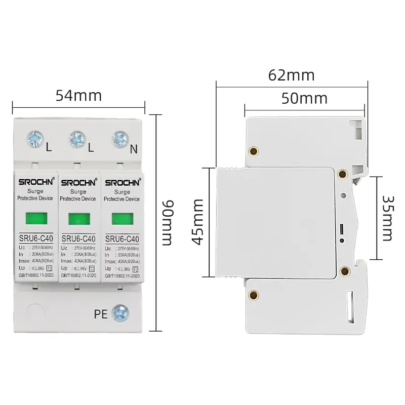 Wholesale 3P 275V T2 Lightning Arrester 20KA to 40KA Surge Protective Device SPD Factories, Factory