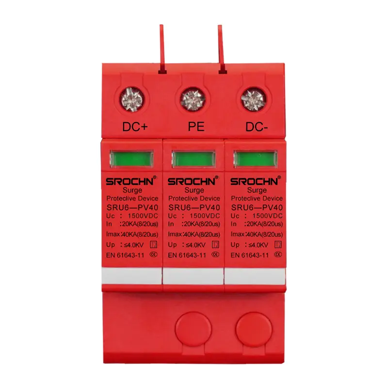 China 1500VDC T2 level 3-pole surge protector, maximum discharge capacity 40kA Manufacturers, Factory