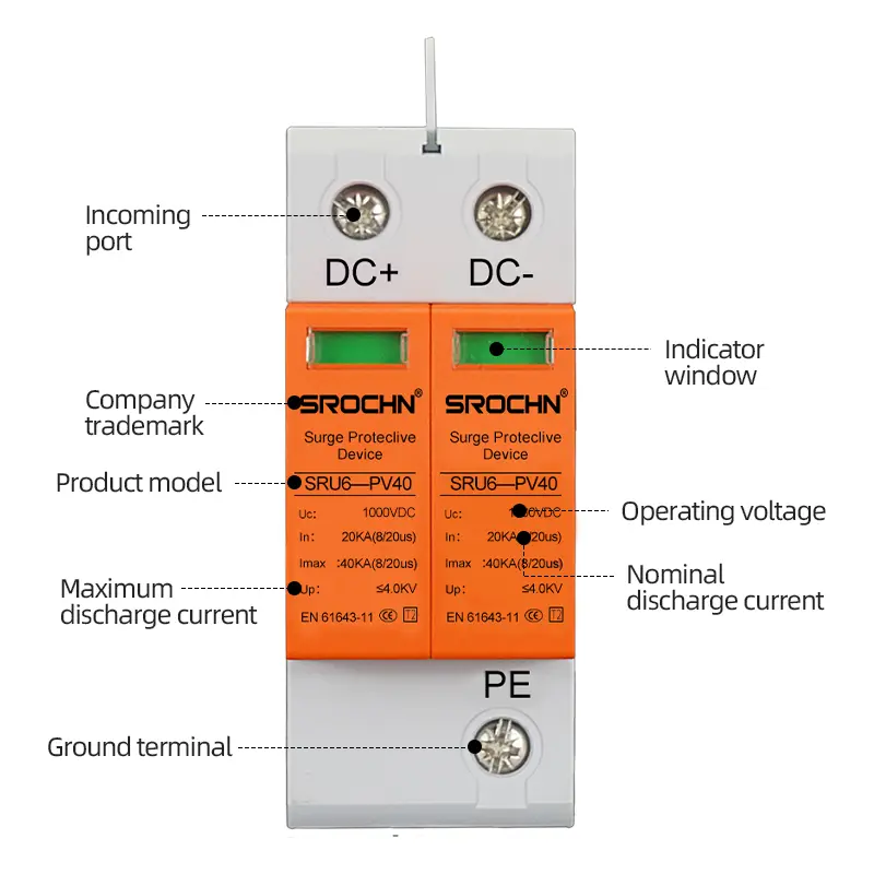 China 1000VDC T2 Surge Protective Device with 40kA Discharge Capacity Manufacturer, Factory