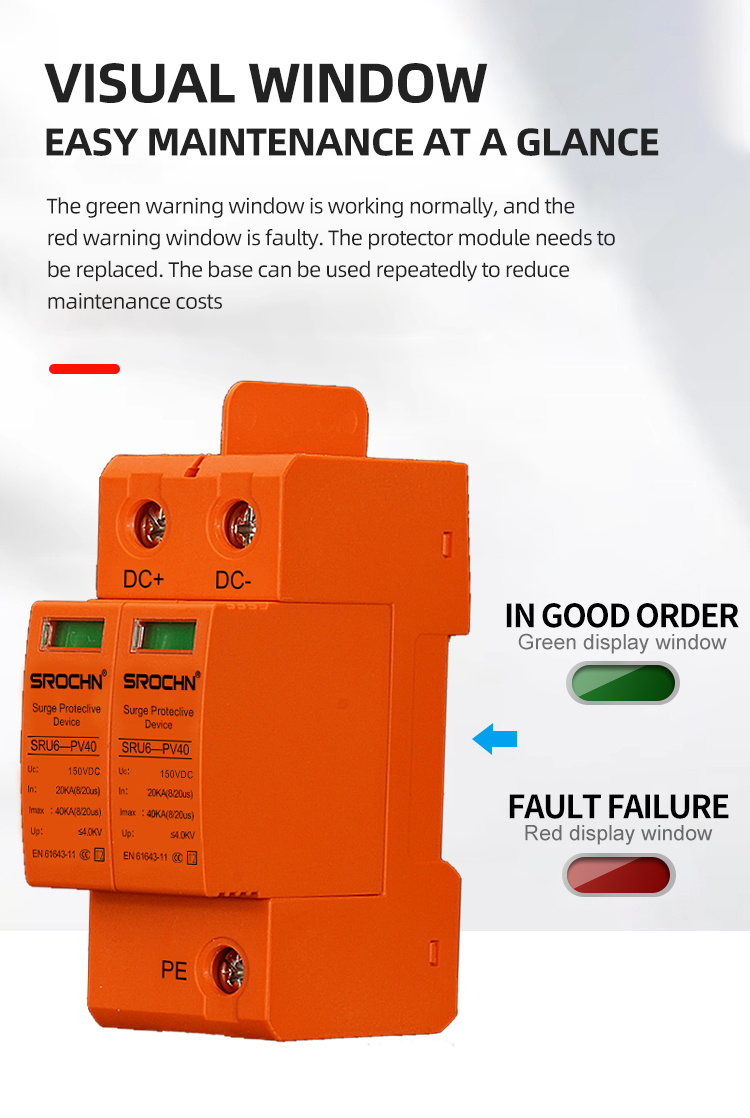 P 150VDC T2 40kA Orange Surge Protective Device 2002