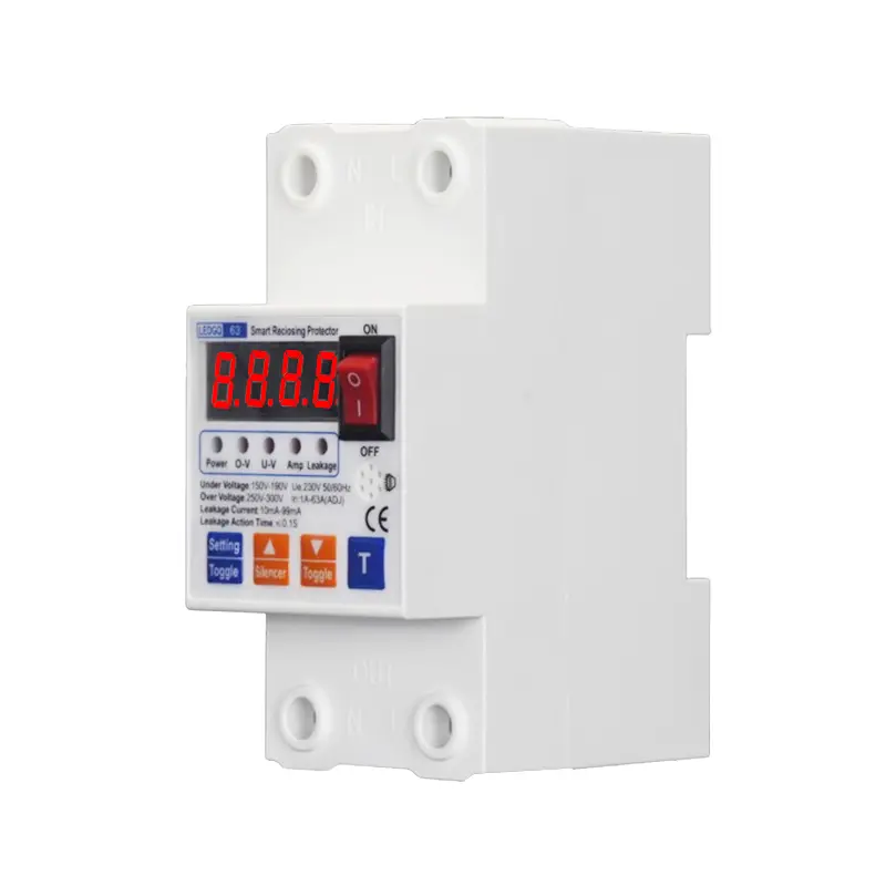 China 63A Overvoltage and Undervoltage Protectors, Leakage Protection Devices, Adjustable Automatic Reconnection, and Undervoltage Protection Manufacturer, Factories