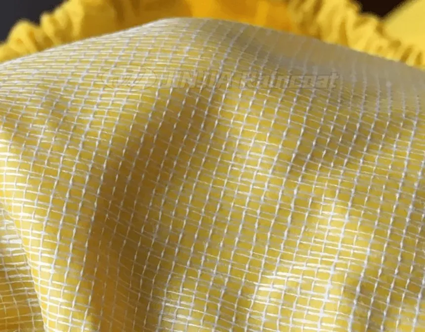 معطف مطر مخصص من بوليستر PVC أصفر مقاوم للماء للبالغين للعمل