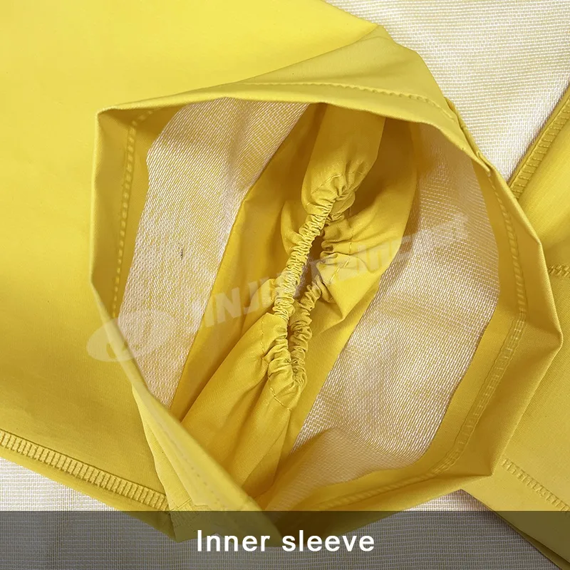 معطف مطر مخصص من بوليستر PVC أصفر مقاوم للماء للبالغين للعمل