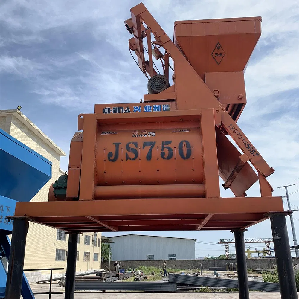Construction Machinery Cement Mixer Batching Plant Js750 Portable Concrete Mixer