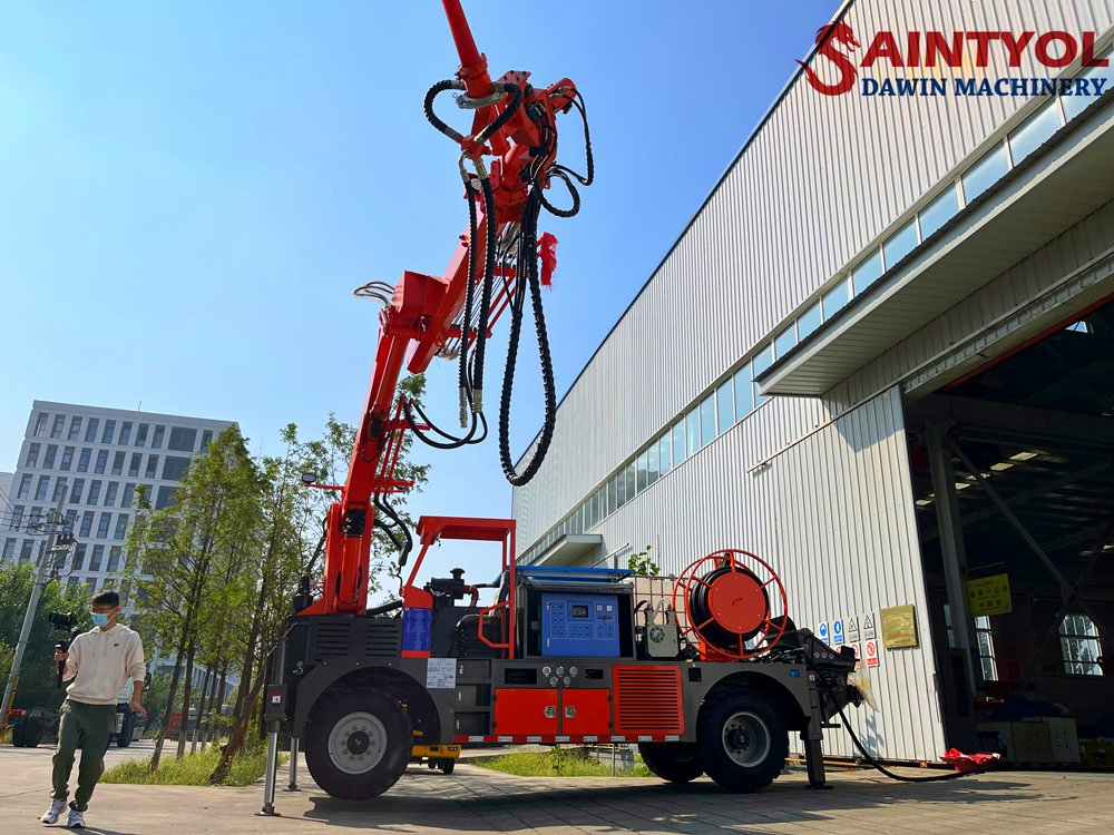 30m3 Per Hour Telescopic Boom Shotcrete Wet Concrete Shotcrete Pump with Robotic Placing Booms for Tunnel Construction