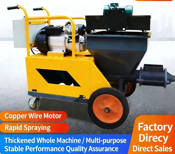 Automatic Cement Spray Plastering Machine working demonstration