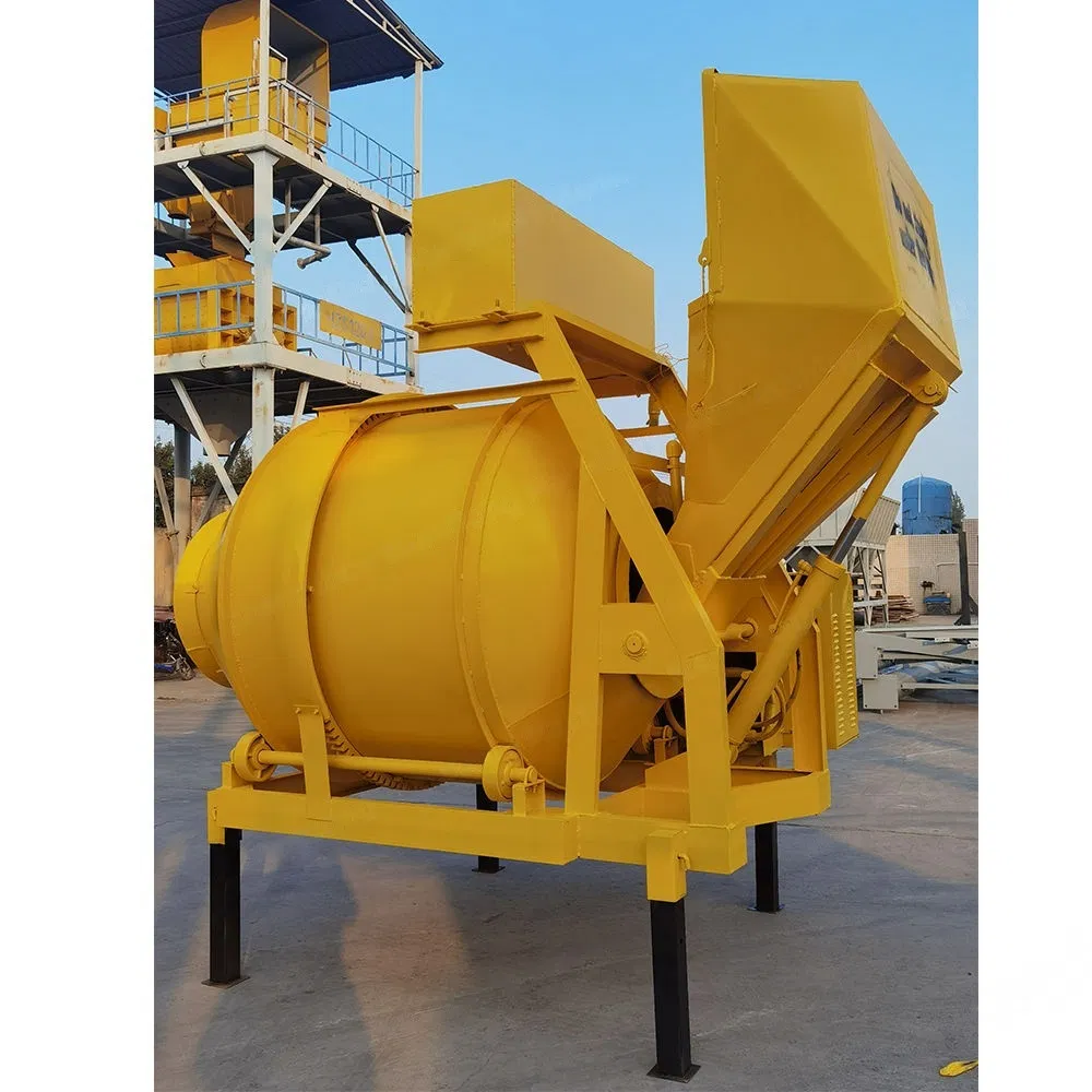 Diesel Cement Mixer 700L Wheeled Concrete Mixing with Hoist Hydraulic Lifting