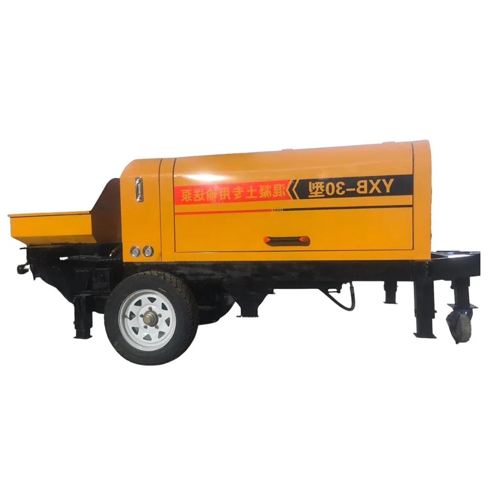 Hydraulic Stationary Construction Machinery Portable Mobile Mini Trailer Mounted Transfer Conveying Pumping Cement Concrete Mortar Spray Truck Mixer Pump