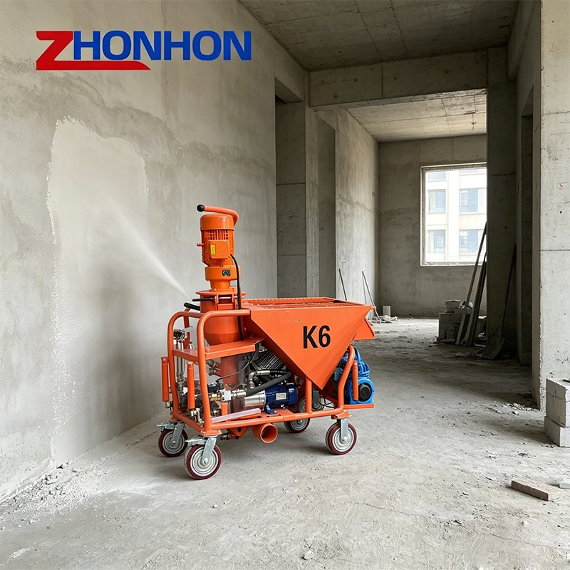 Diesel Powered Cement Mortar Mixer K6 K5 Wall Gypsum Spray Plastering Machine