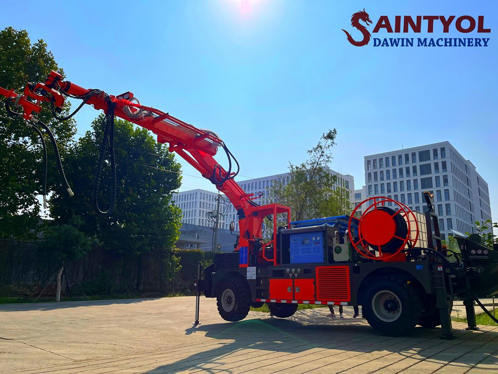 30m3 Per Hour Telescopic Boom Shotcrete Wet Concrete Shotcrete Pump with Robotic Placing Booms for Tunnel Construction