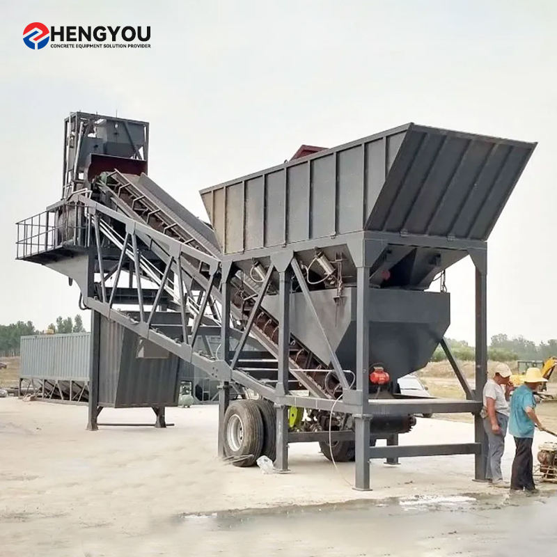 Factory Price Automatic Ready Mobile 25m3/h to 50m3/h Concrete Batching Machine Plant Concrete Mixing Plant With Capacity