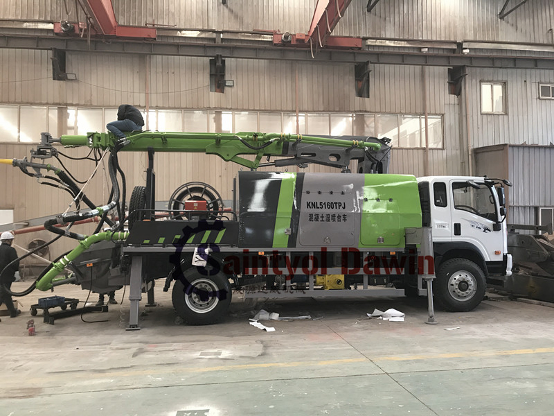 30m3/Hr Truck Mounted Wet Concrete Shotcrete Pump with 16m Cordless Remote Control Robotic Boom and Spraying Nozzle on Sale