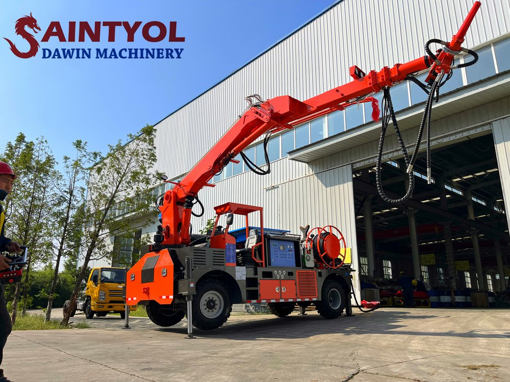 30m3 Per Hour Telescopic Boom Shotcrete Wet Concrete Shotcrete Pump with Robotic Placing Booms for Tunnel Construction