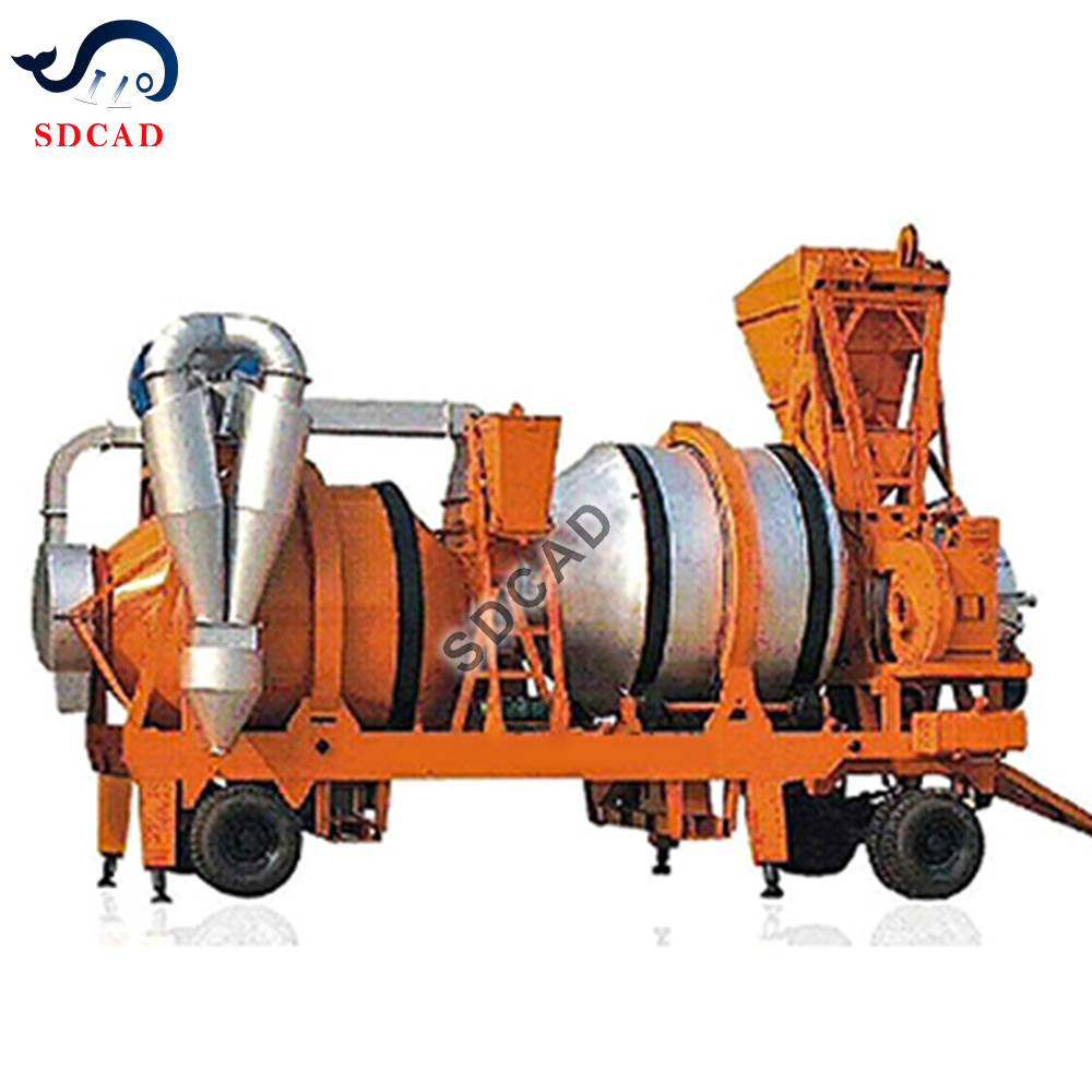 Small Mobile Asphalt Batching Plant Continuous Drum Mixer Hot Mix Asphalt Production Equipment Trailer Mounted Unit
