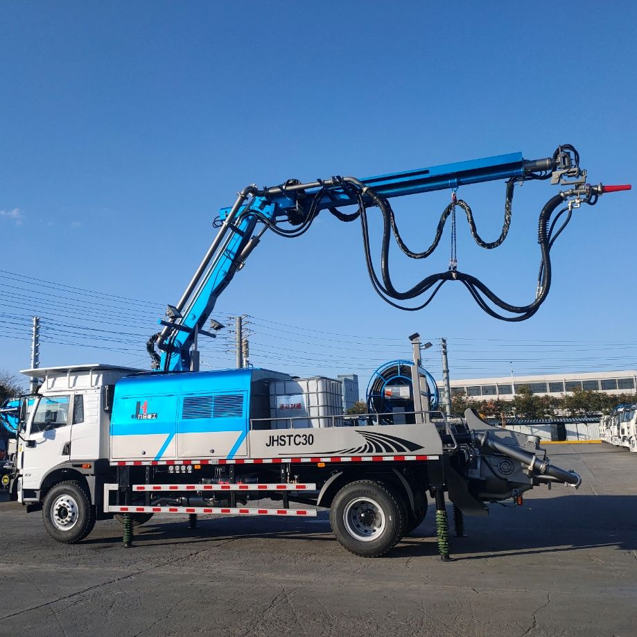 Jiuhe Brand 30 Cubic Meters Wet Mix Concrete Shotcrete Machine Mobile Wet Shotcrete Machine Concrete Spraying Truck