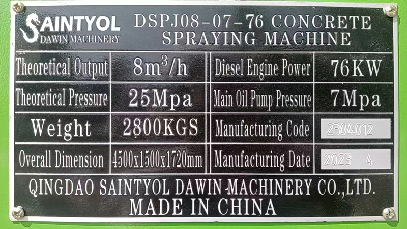 8m3/Hr Wet-Mix Shotcrete Machine Concrete Sprayer Beton Spray Machine