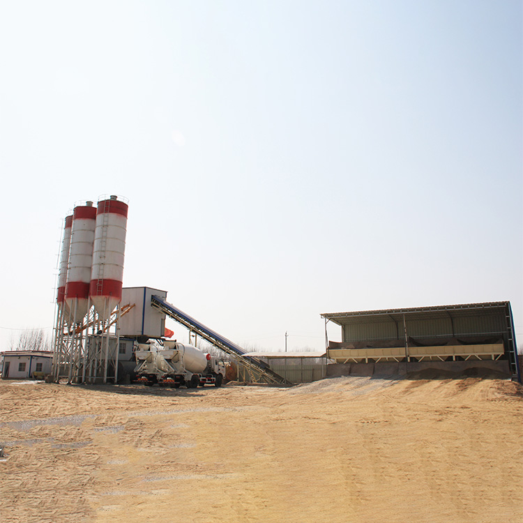 Jinshi Reliable Electric Concrete Mixing Plant Production Line Motor Engine Twin Shaft Mixer Centralized Control Durable Cement