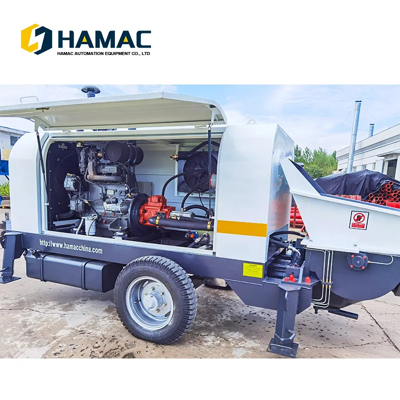 Dhbt50 Screw Type Small Portable Mortar Grouting Pump Small Diesel Tower Portable Remote Control for Concrete Pump for Paving