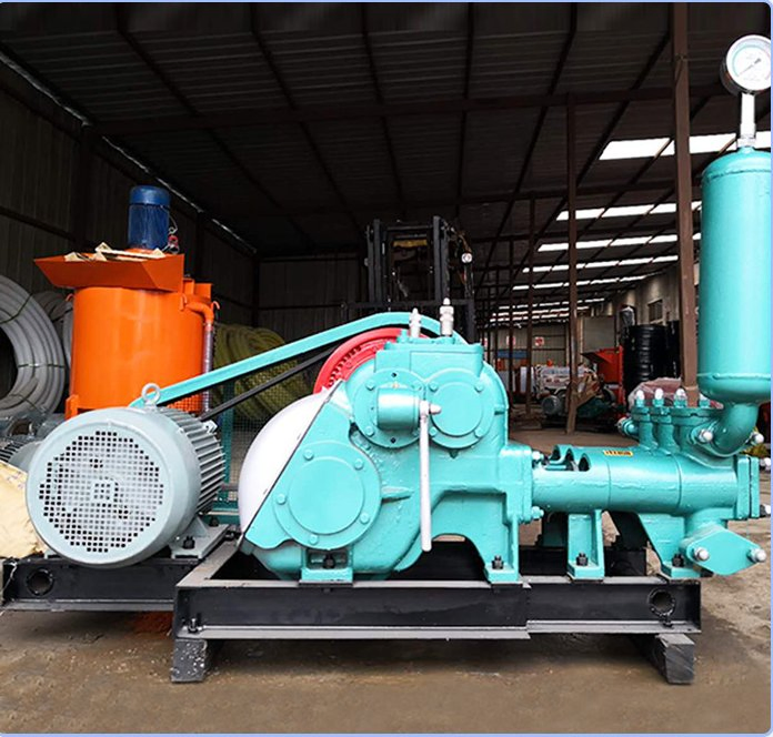 Horizontal Piston Three-Cylinder Mud Pump Reciprocating Single-Acting Concrete Grouting Machine Mortar Three-Cylinder Grouting Machine