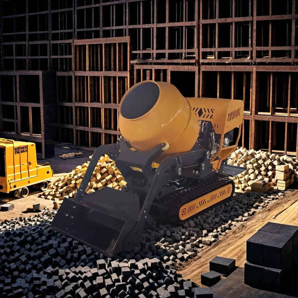 Dump Concrete Mixer Small Crawler Self-Loading Mixer