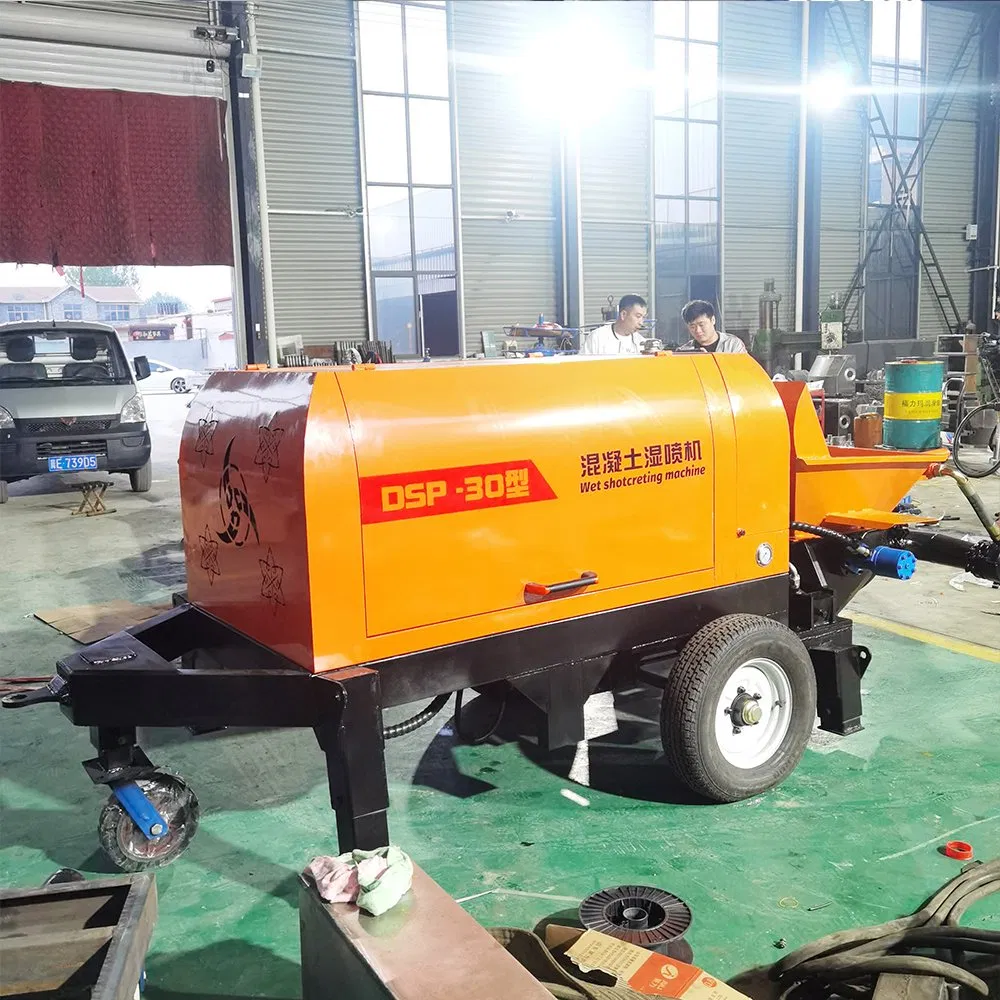 Portable Concrete Spraying Wet Spraying Machine Hydraulic Mini Trailer Mounted Transfer Hydraulic Cement Concrete Truck Mixer Pump