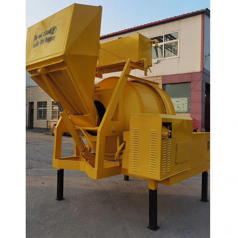 Diesel Cement Mixer 700L Wheeled Concrete Mixing with Hoist Hydraulic Lifting
