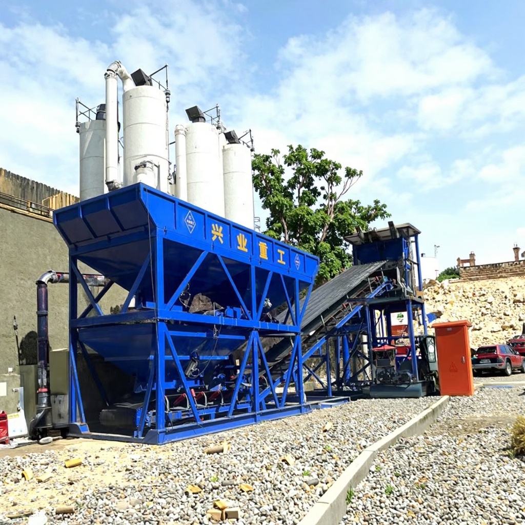 2026 New Concrete Mixing Plant Aggregate Bins Batching Machine Electric Concrete Mixer