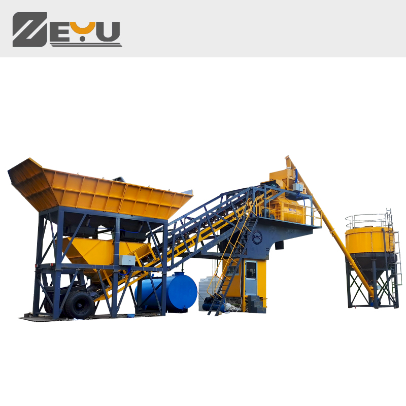 2024 Small Mobile Concrete Mixing Plant YHZS25YHZS35 PLC-controlled Full-automatic Production Line with Free Foundation