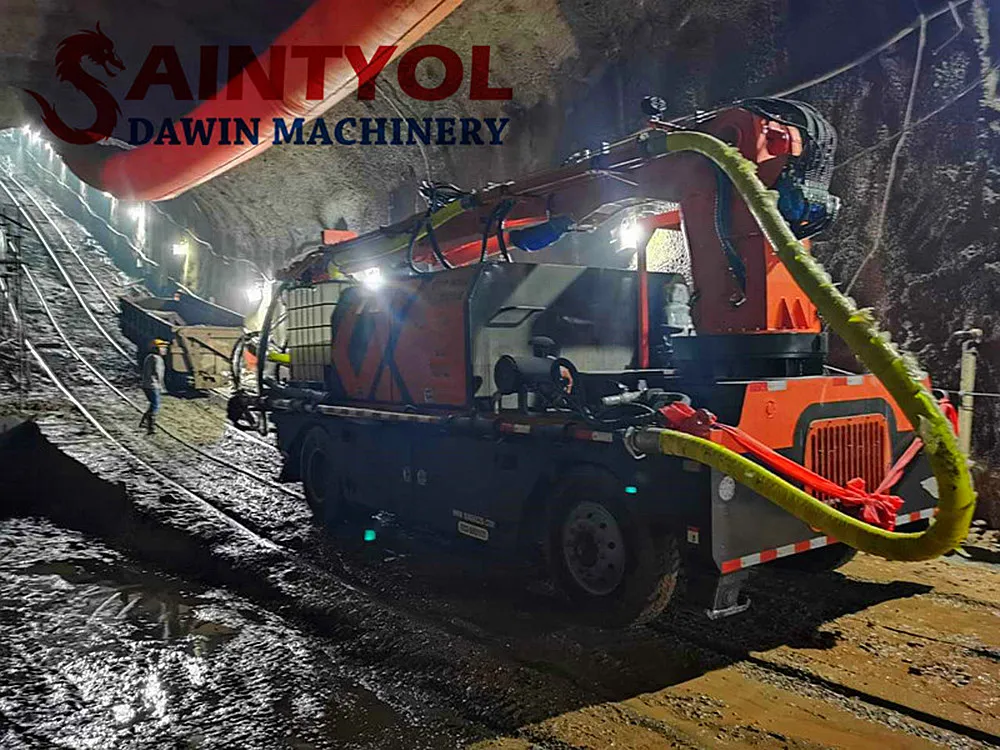 30m3 Per Hour Telescopic Boom Shotcrete Wet Concrete Shotcrete Pump with Robotic Placing Booms for Tunnel Construction