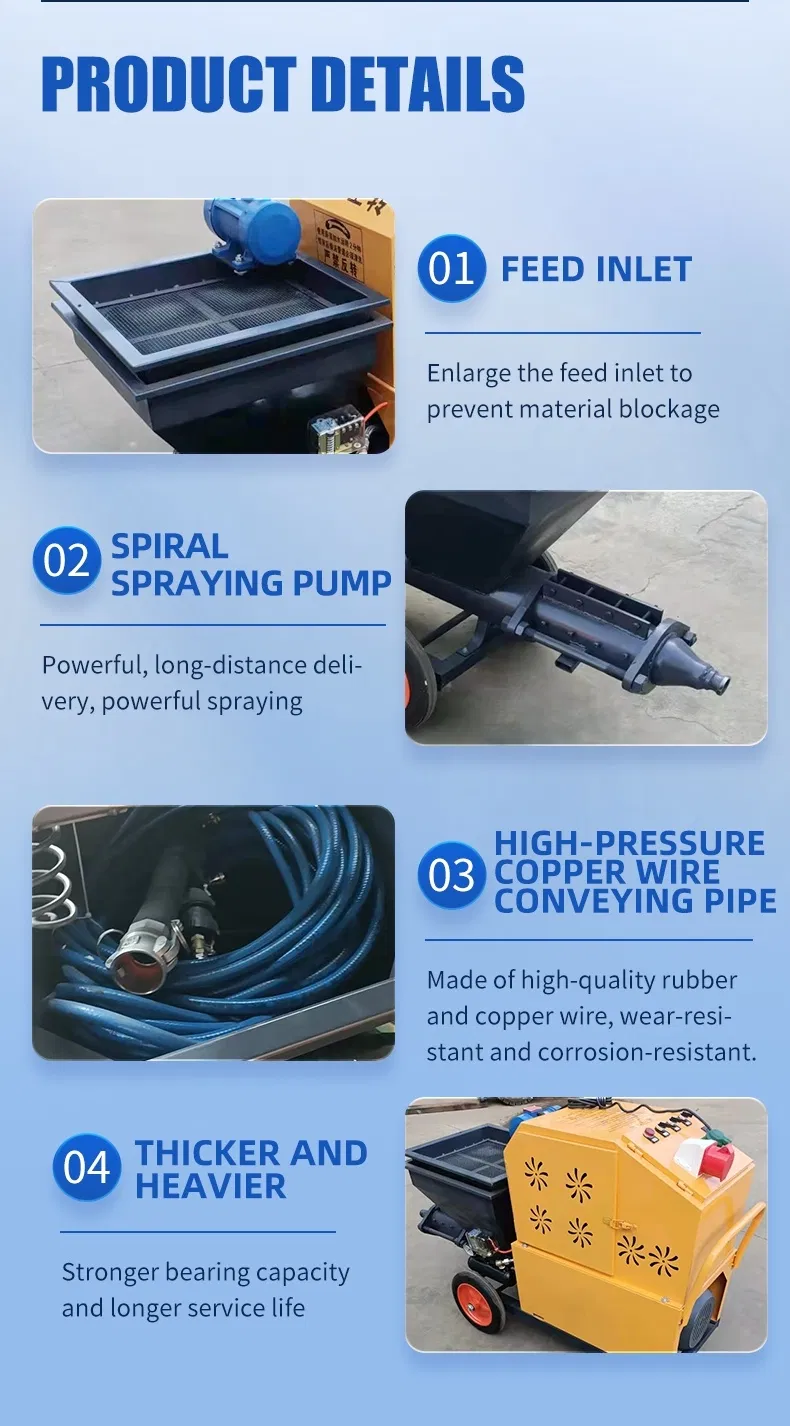 Electric Construction Concrete Shotcrete Wall Plastering Rendering Stucco Mortar Spray Machine