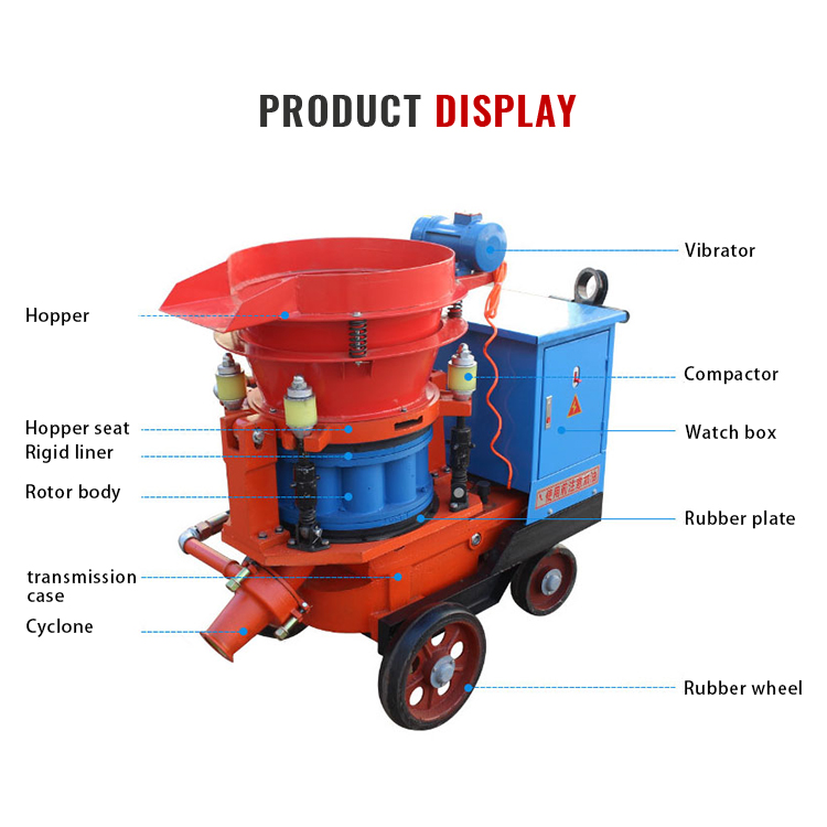 Hot Selling Dry Gunite Machine Mix Shotcrete Concrete Spraying Machine for Sale