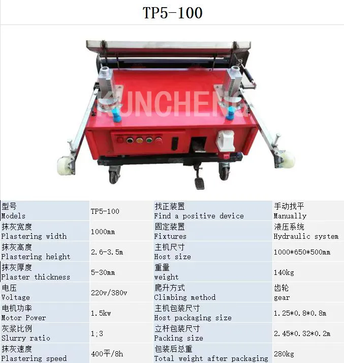 Wall Plastering Machine Construction Render Mortar Spray Equipment Cement Plastering Machine