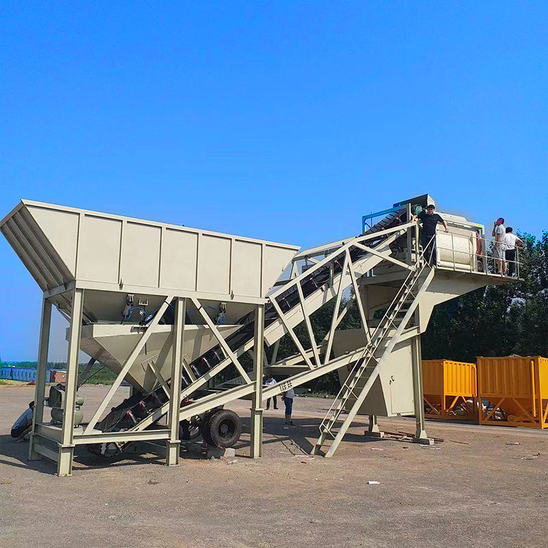Factory Price Automatic Ready Mobile 25m3/h to 50m3/h Concrete Batching Machine Plant Concrete Mixing Plant With Capacity