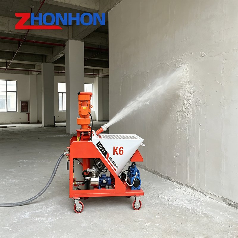Diesel Powered Cement Mortar Mixer K6 K5 Wall Gypsum Spray Plastering Machine