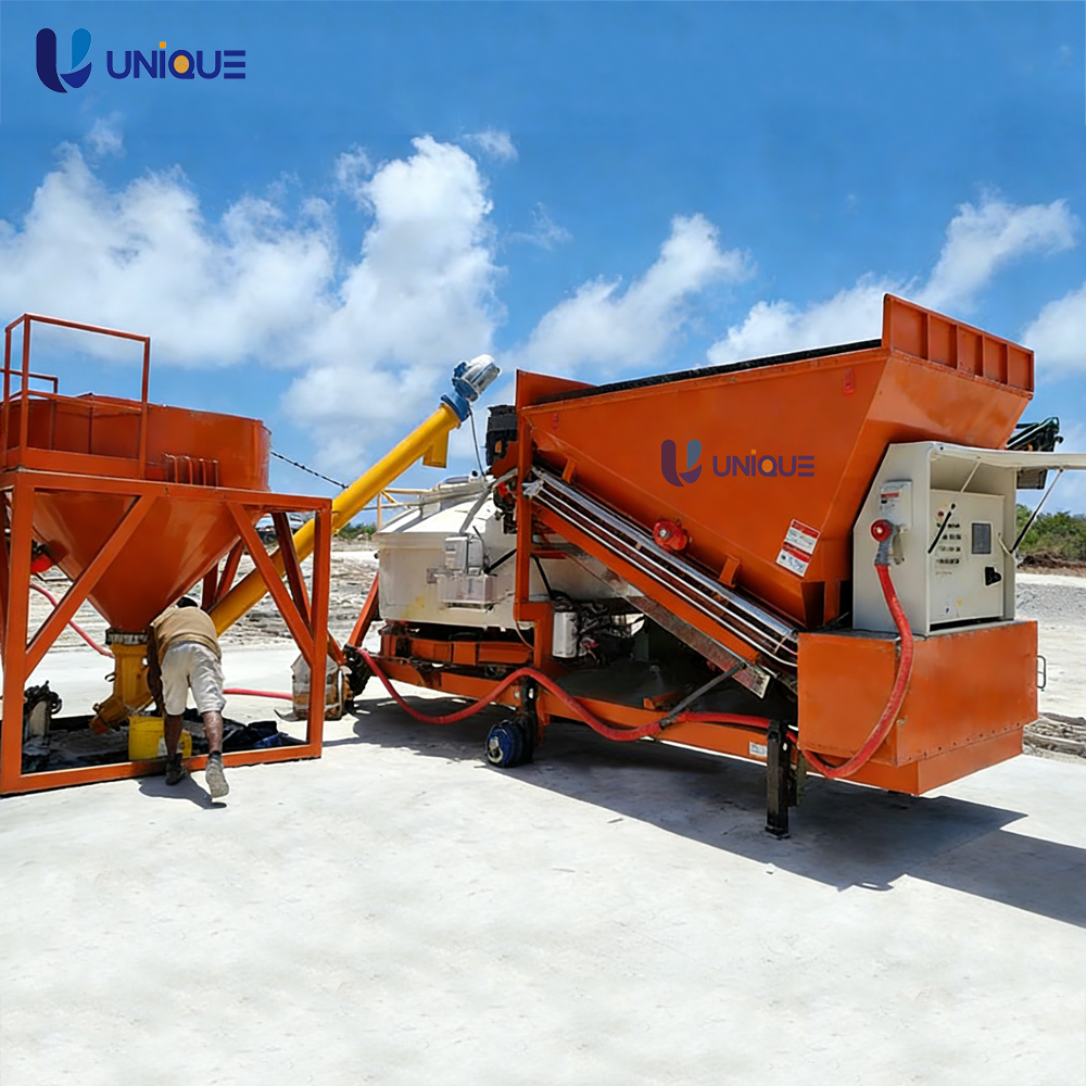 Ghana Concrete Batching Plant Mini Mobile Concrete Mixing Plant for Sale