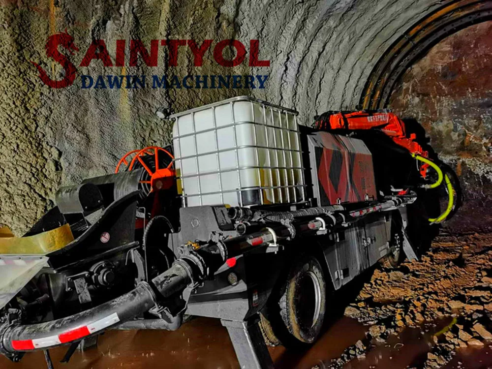 30m3 Per Hour Telescopic Boom Shotcrete Wet Concrete Shotcrete Pump with Robotic Placing Booms for Tunnel Construction