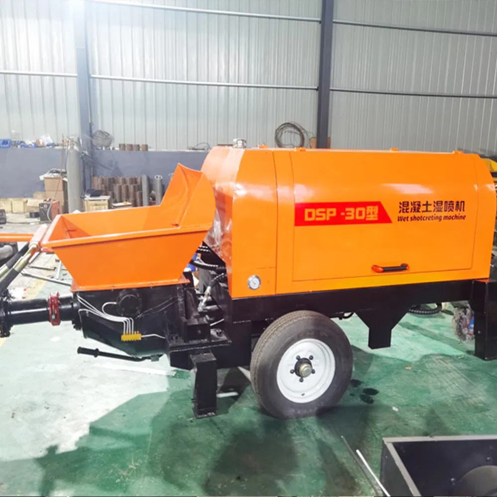 Portable Concrete Spraying Wet Spraying Machine Hydraulic Mini Trailer Mounted Transfer Hydraulic Cement Concrete Truck Mixer Pump