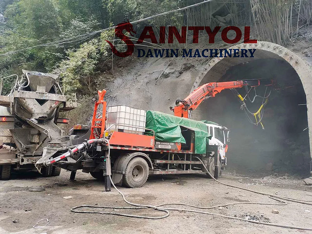 30m3 Per Hour Telescopic Boom Shotcrete Wet Concrete Shotcrete Pump with Robotic Placing Booms for Tunnel Construction