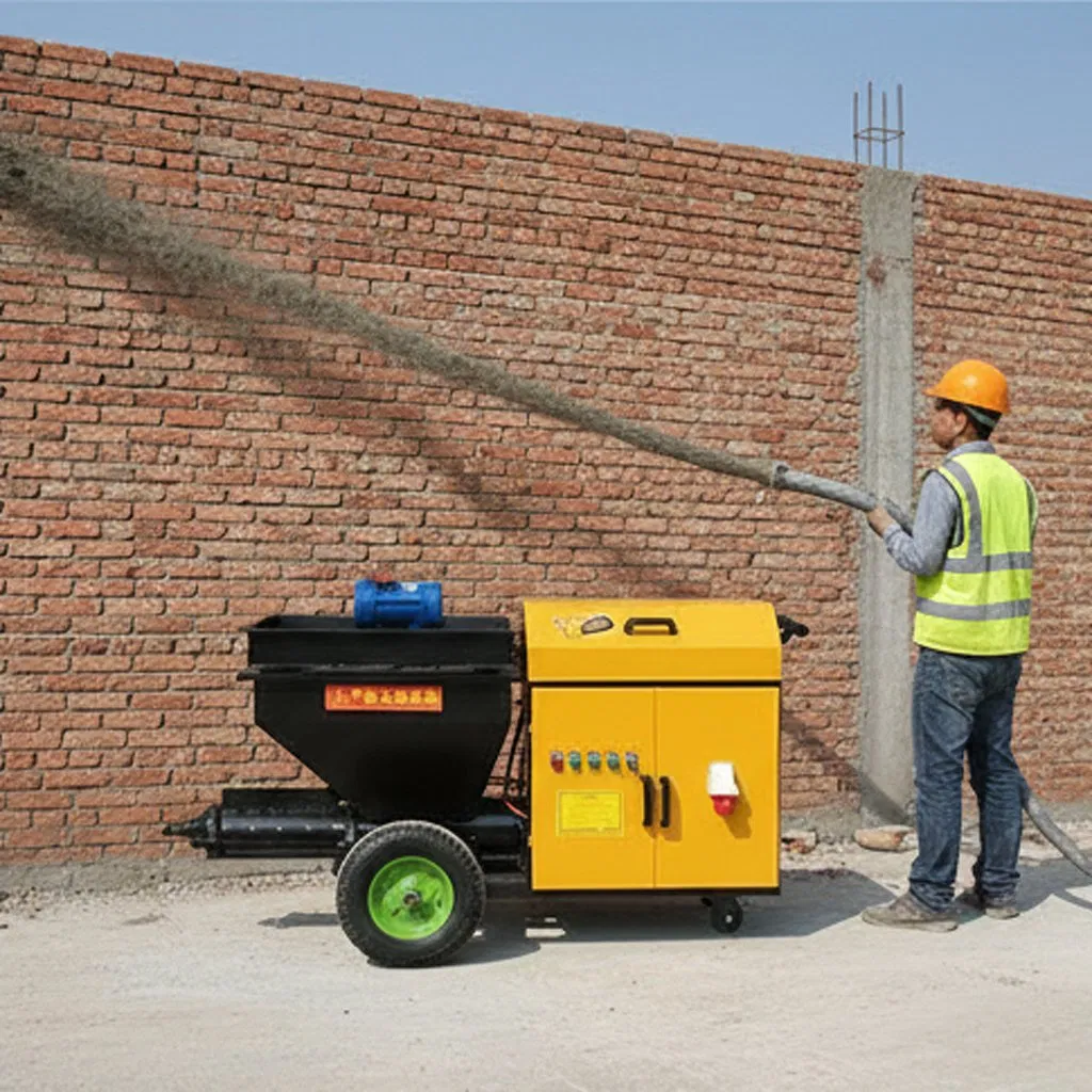 Factory Hot Sale Wall Plastering Machine Large Flow Automatic Cement Spray Plaster Conveying Mortar Spraying Machine