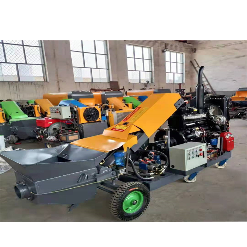 Construction Machinery Diesel Electric Portable Small Mini Stone Cement Mixer Piston Mortar Grouting Machine Concrete Pump