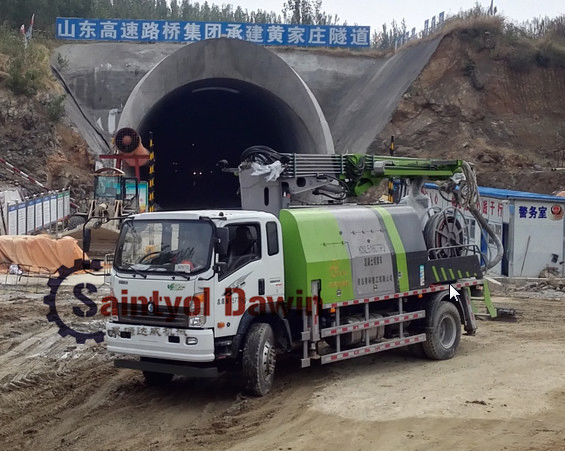 30m3/Hr Truck Mounted Wet Concrete Shotcrete Pump with 16m Cordless Remote Control Robotic Boom and Spraying Nozzle on Sale