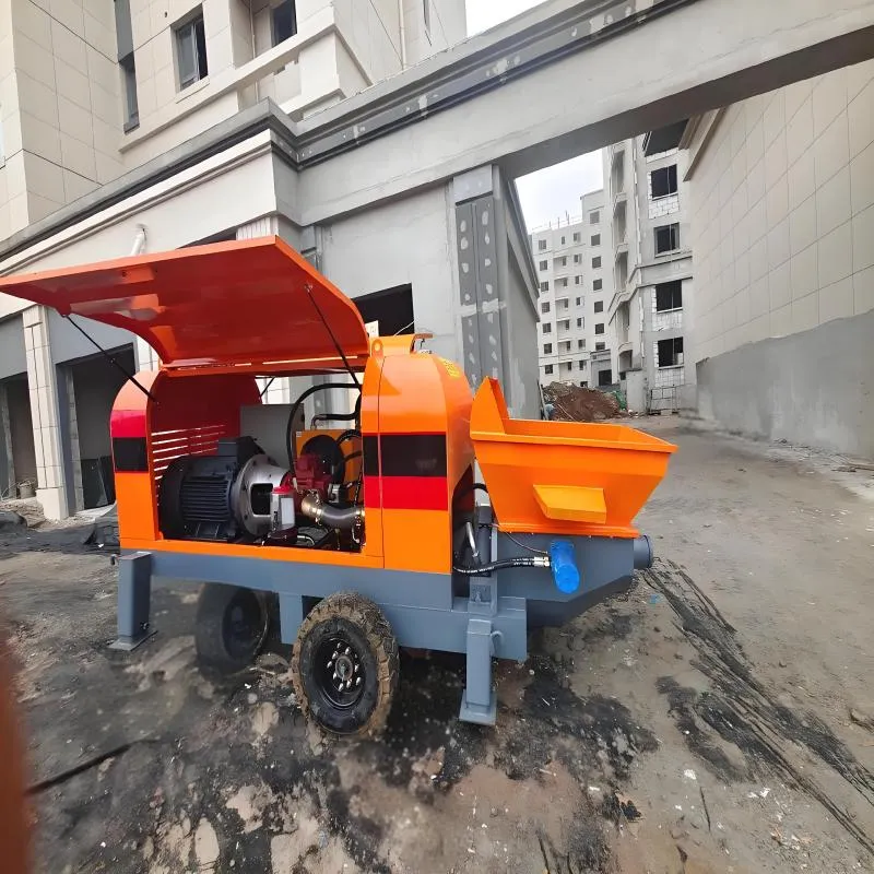 Concrete Pump Plastering Spraying Concrete Mixer Trailer Mounted Transfer