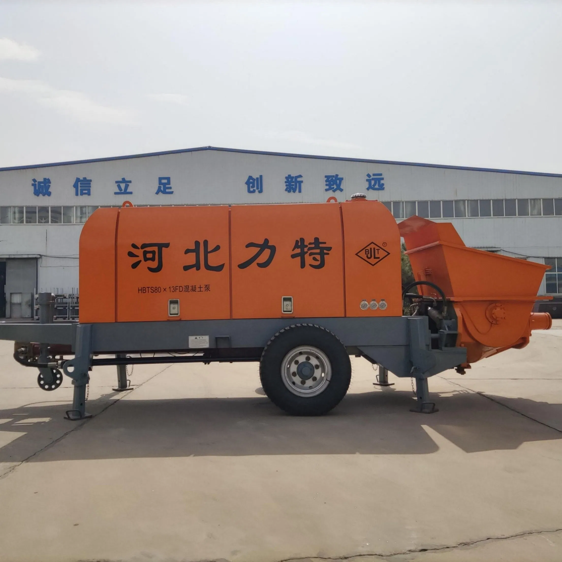 Portable Trailer-Mounted Concrete Mixing Pump, Cement Mortar Spraying Pump, Diesel-Powered Mobile Concrete Pump with Mixer.
